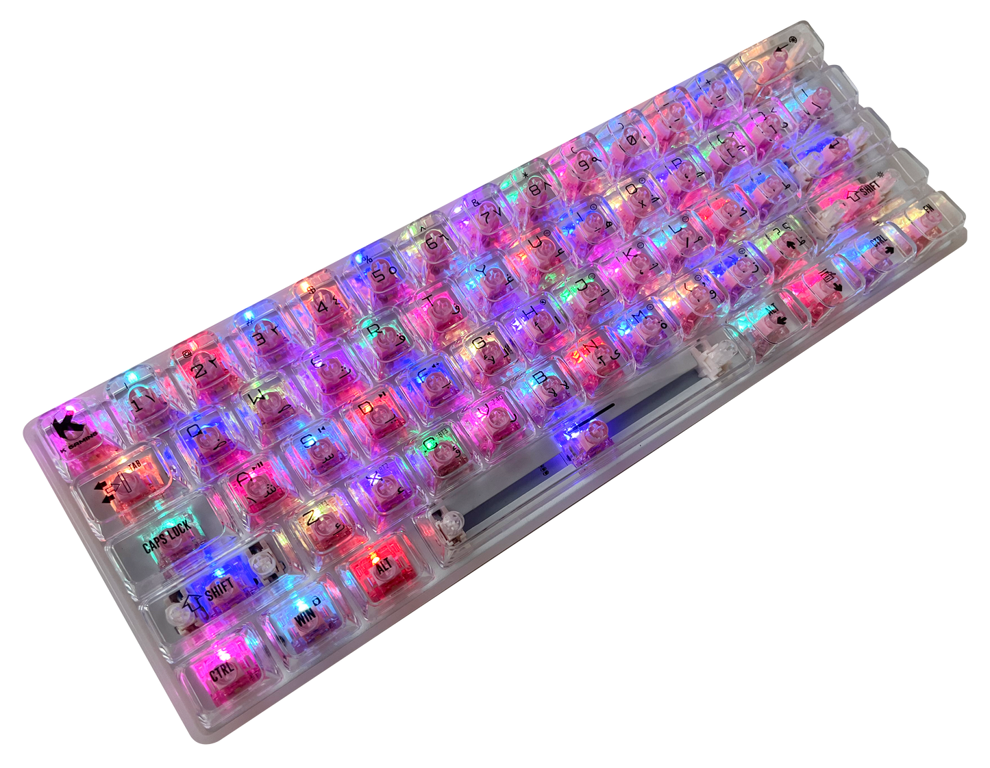 KGAMING (BKB610W-JP) Echo Forge Tri-Model Gaming Keyboard JELLY PINK