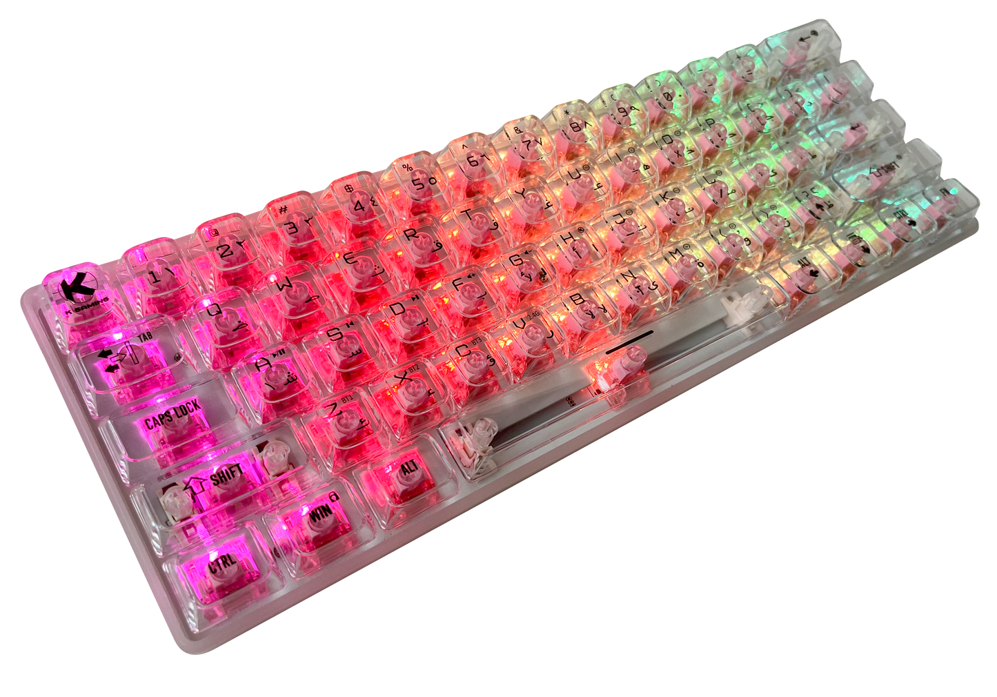 KGAMING (BKB610W-JP) Echo Forge Tri-Model Gaming Keyboard JELLY PINK