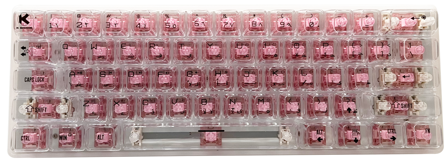 KGAMING (BKB610W-JP) Echo Forge Tri-Model Gaming Keyboard JELLY PINK