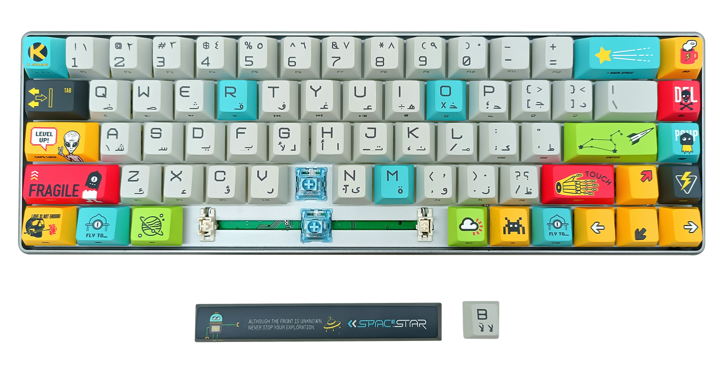 KGAMING (C-K29-CB) Space Star Tri-Mode Gaming Keyboard Cream Blue