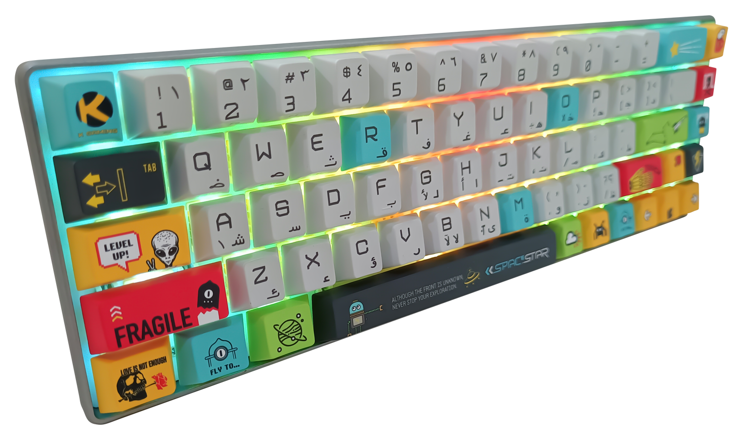 KGAMING (C-K29-JP) Space Star Tri-Mode Gaming Keyboard Jelly Pink