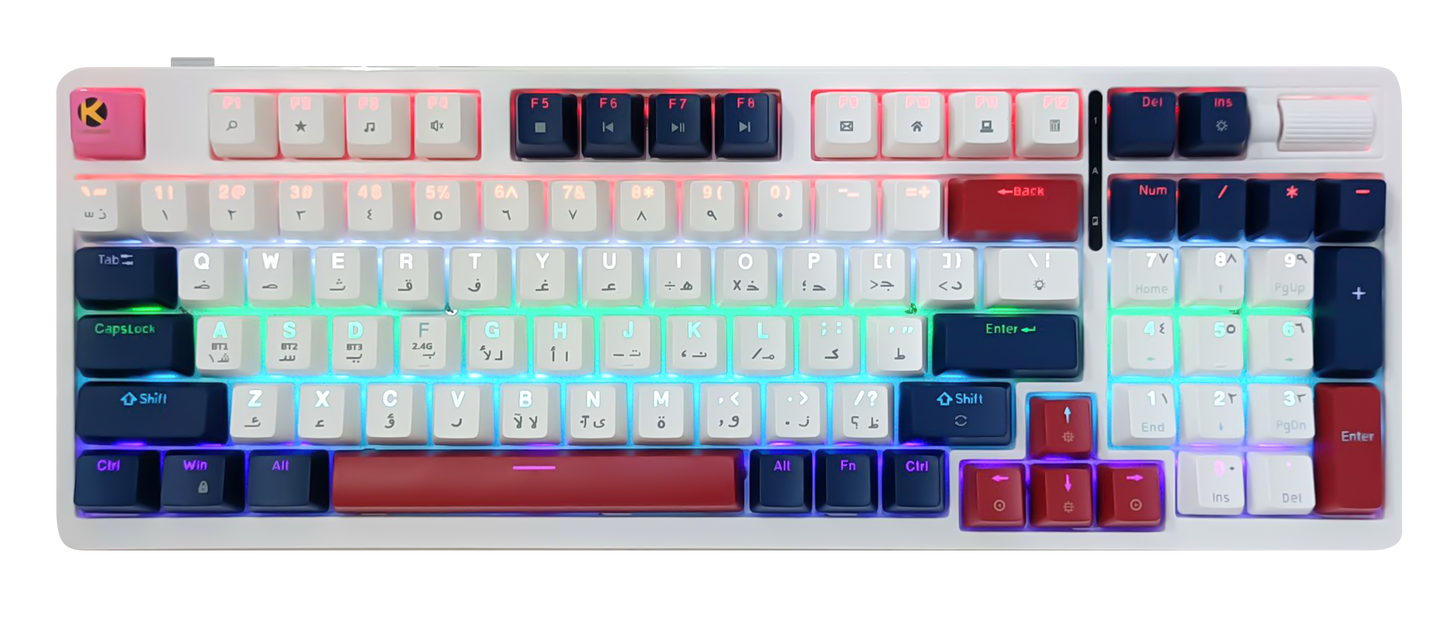 KGAMING (C-MKB96-CB) Arctic Rift Tri-Mode Gaming Keyboard Cream Blue