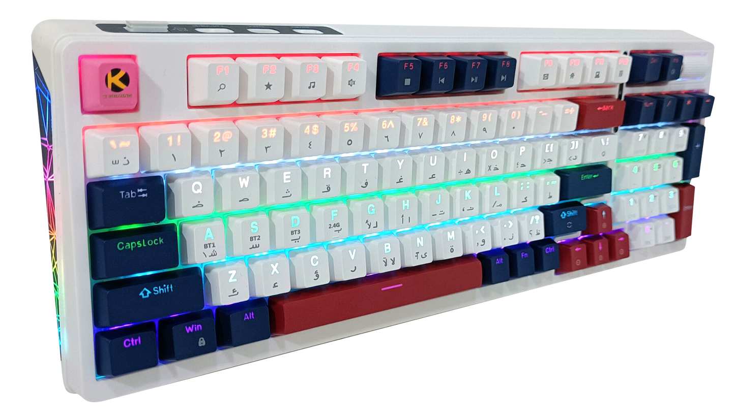 KGAMING (C-MKB96-CB) Arctic Rift Tri-Mode Gaming Keyboard Cream Blue