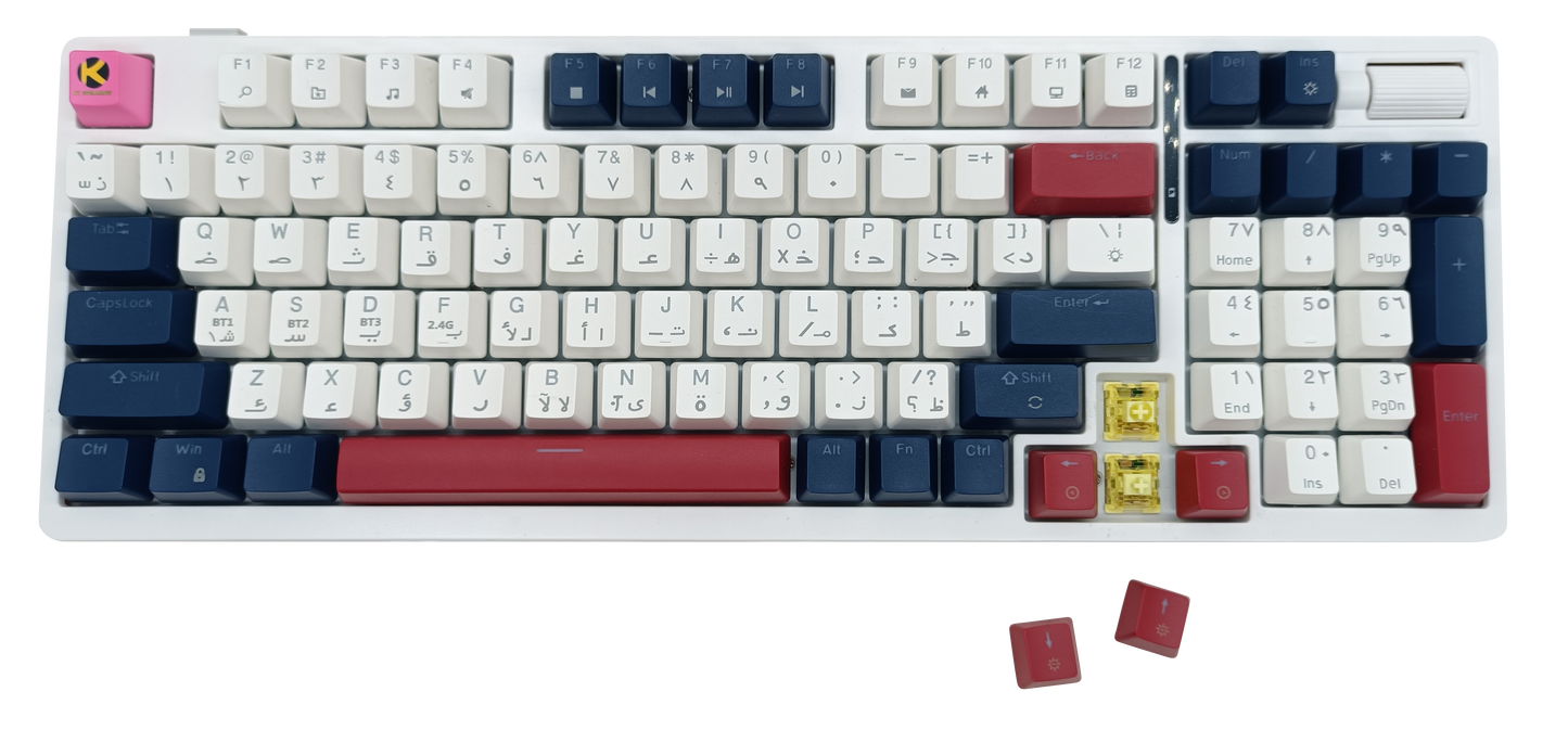 KGAMING (C-MKB96-CY) Arctic Rift Tri-Mode Gaming Keyboard Cream Yellow