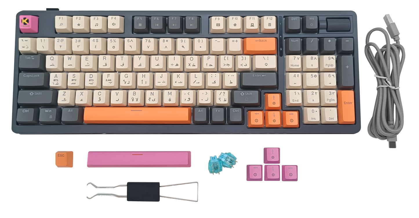 KGAMING (C-MKB96-JB) Arctic Rift Tri-Mode Gaming Keyboard Jelly Blue