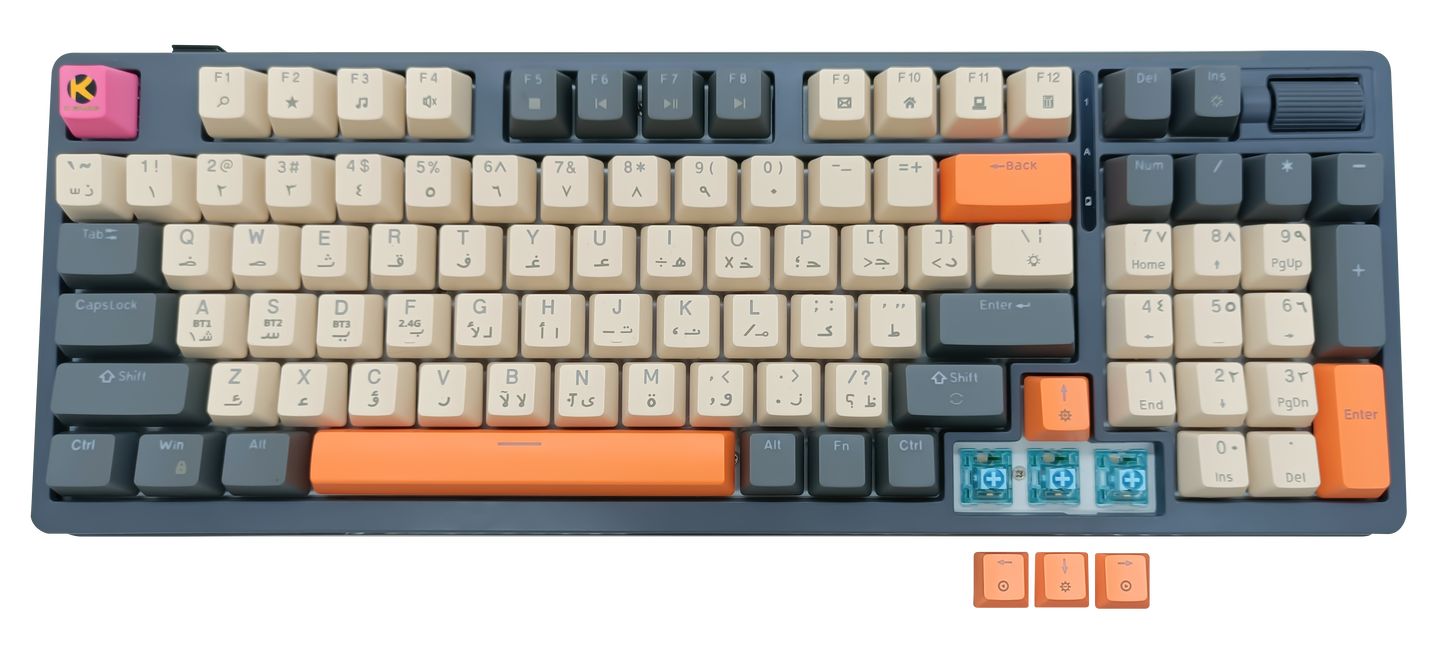 KGAMING (C-MKB96-JB) Arctic Rift Tri-Mode Gaming Keyboard Jelly Blue