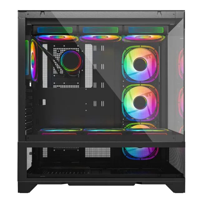 KGAMING PC CASE BLACK HD AUDIO WITH 4PCS M9-M-INFINITY ARGB FANS (245-3-B)