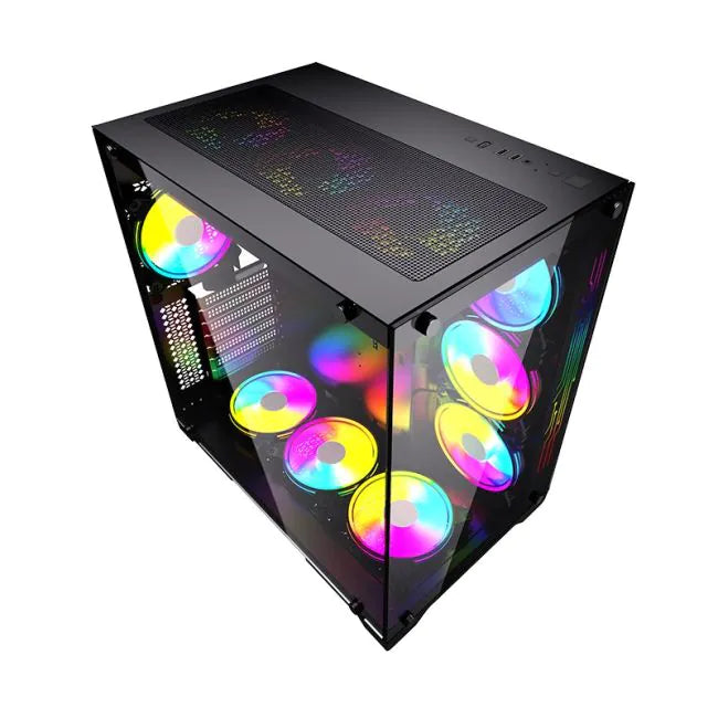 KGAMING PC CASE HD AUDIO FRONT PANEL LED STRIP WITH 4PCS M9 ARGB FAN (PZ1-B-S)