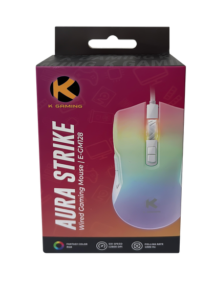 KGAMING (E-GM128) AURA STRIKE RGB Wired Gaming Mouse