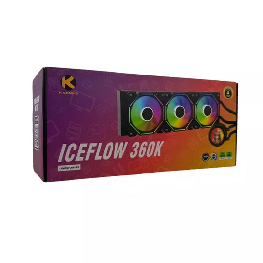 KGaming ICEFLOW 360K AIO Liquid Cooler ARGB Black