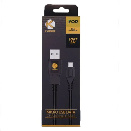 K Gaming PS4 Controller USB Charger Cable - 3M