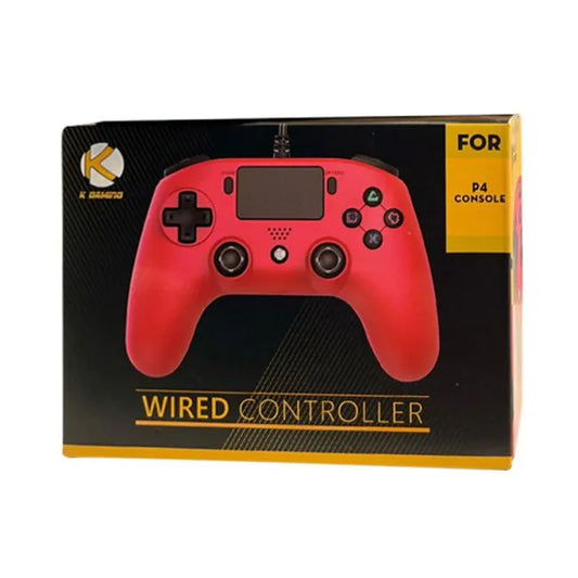 K Gaming PS4 Wired Gaming Controller - Red