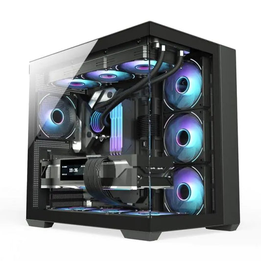 K Gaming C708 Mid Tower ARGB PC Case - Black