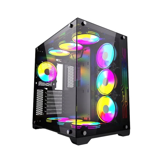 KGAMING PC CASE HD AUDIO FRONT PANEL LED STRIP WITH 4PCS M9 ARGB FAN (PZ1-B-S)